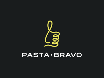 Pasta Bravo bravo food good italian like logo mark noodle pasta smolkinvision smolkinvladislav thumbs up