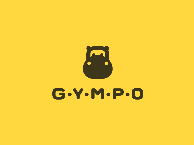 Gympo smolkinvision smolkinvladislav mark logo gym hippopotamus hippo kettlebell