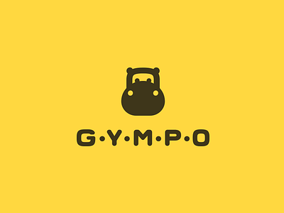 Gympo gym hippo hippopotamus kettlebell logo mark smolkinvision smolkinvladislav