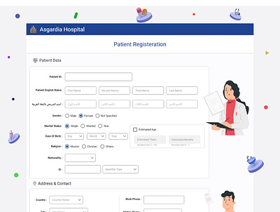 Patient Registeration design illustration ui ux