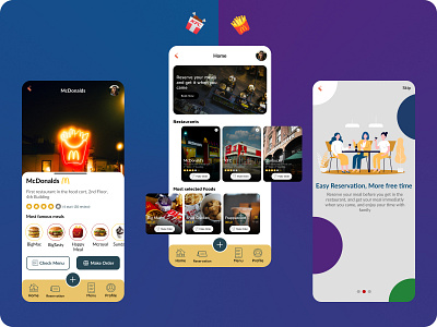 Mall's Restaurants Reservation App design food home mcdonald mobile onboard reservation restaurant ux