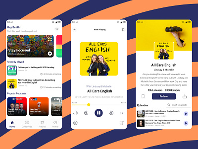 Podcast Application app design figma listen mobile podcast ui ux