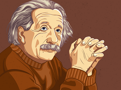 Albert Einstein Illustration adobe illustrator albert einstein avatar digital illustration digital painting hello dribbble science scientist skin tone vector art vector artist vector artwork vector illustration vexel