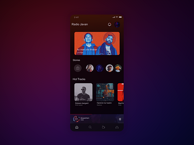 Radio javan App app design kiumad music radio radio javan ui design uiux