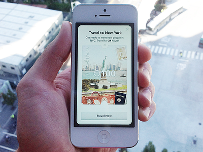 Travel Pass app beautiful iphone 5 mobile design new york photoshop simple ui