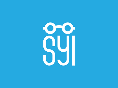 SYI blue and white design eyewear glasses lettermarklogo logo logodesign