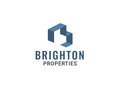 Brighton Properties abstract blue company graphic design logo property