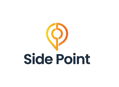 Side Point coordinate gradient graphic design logo point
