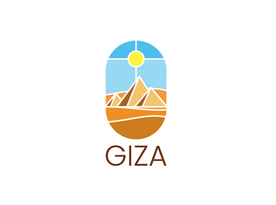 Giza desert egypt giza graphic design logo pyramid stained glass