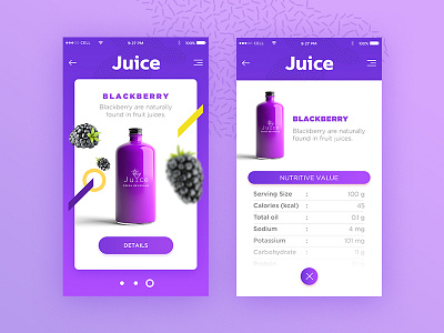 Juice Mobile App - Blackberry android app blackberry bottle concept fresh ios juice mobile ui ux