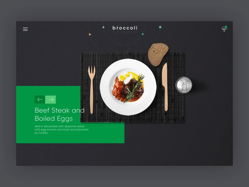 Diet Basket - Animated after effect animation basket diet eat homepage landing page ui ux