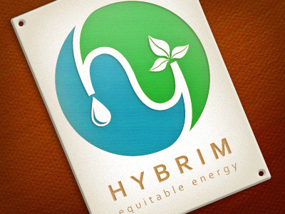 Hybrim blue branding energy green identity logo