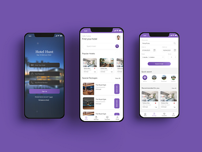 Hotel booking app ui