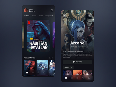 Movie streaming app app design ui ux