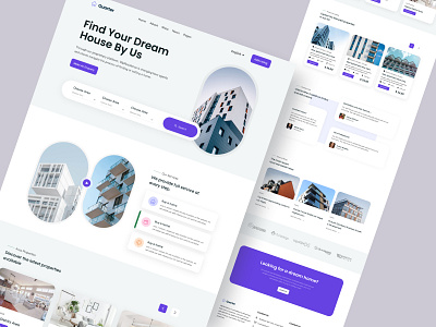 Real estate company landing page landing page real estate ui web design