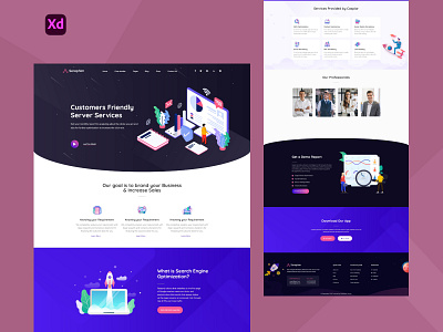 Serephim Server Service landing page ui web design