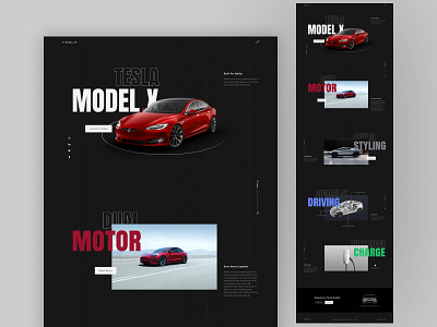 Tesla car landing page landing page ui ux web design