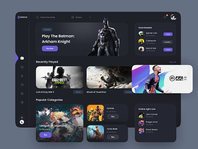 Gaming Dashboard dark mode dashboard gaming ui ux