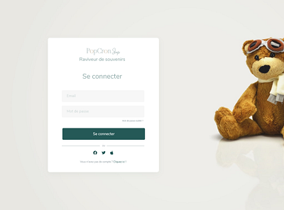 PopCron Shop connexion design shop ui website