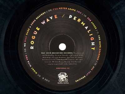 Rogue Wave Permalight Vinyl Label