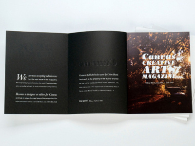 Canvas Magazine Inside Cover packaging