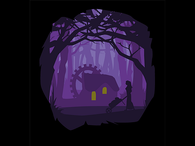 Gilt Thread (Tunnel Book) illustration silhouette tale vector