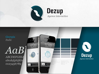 Visual Identity for Dezup - French web agency blue identity texture