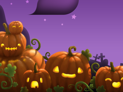 Pumpkins graveyard halloween illustration night pixel graphics pumpkins