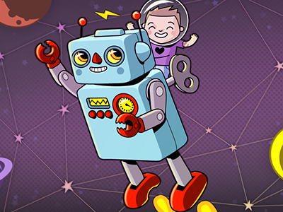 Robot illustration robot space vector graphics