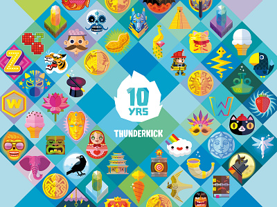 10 years of games 10 years celebration games illustration logo pattern symbols vector