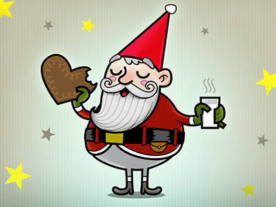 Happy Yule! christmas father christmas gnome milk and cookies santa claus tomte vector graphics yule