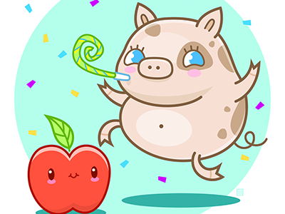 Piglet party piglet vector graphic