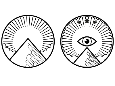 Pyramid doodle all seeing eye eye pyramid vector graphic