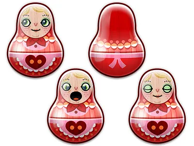 Red babushka doll babushka illustration matryoshka nesting doll russian vector woman