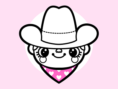 Qute Qowboy cowboy illustration mascot vector graphic