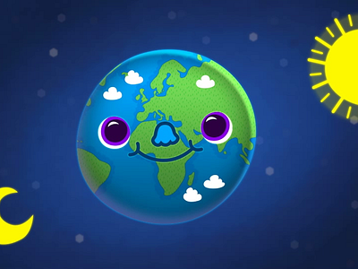 Happy earth animation cute earth moon pixel graphics space sun