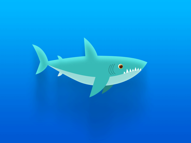 Shark loop animation ocean shark vector graphics