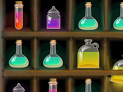 Potions game pixel graphics poison potion witch