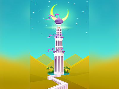 Desert desert illustration moon night vector graphics