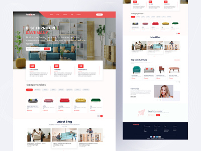 Furniture Store Landing Page branding clean ecommerce furniture furniture design furniture store furniture website home landingpage minimal product shop shop shopify simple sofa typography ui uiux user experience website design