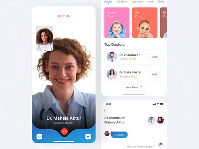 Medical Care Mobile Apps app design app ui chats clean ecommerce finance health app health consultations home hospital ios app design medical app medical care medicine minimal mobile app ui uiux video call video chats