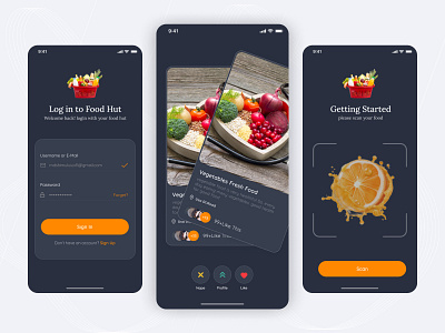 Food Hut Mobile App branding clean delivery app ecommerce finance food and drink food app food delivery application food design food illustration food order home minimal mobile app mobile ui restaurant app scan scan food ui uiux