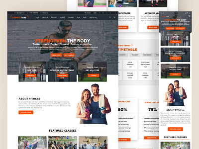 Fitness Landing Page clean ecommerce figma finance fitness care fitness landing page fitness service fitness ui fitness website home landing page ui service ui ui shot uiux website website desgin yoga