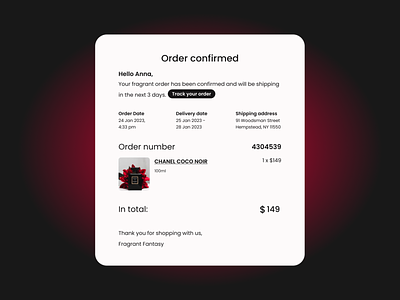 DailyUI #017 - Email Receipt colordesign dailyui dailyuichallenge design email email design email receipt email template graphic design newsletter order order confirmation receipt ui ux