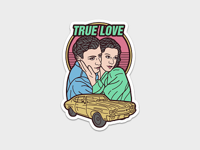 True Love Sticker Print digitalart illustration key6art popart vectorart vintage