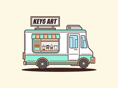 Key6 Art Coffee Truck coffee truck digitalart drawing illustration key6art popart vector vectorart