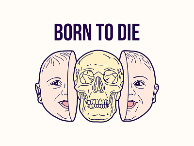 Born To Die Illustration baby drawing illustration key6 art key6art popart skull vectorart