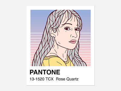 PANTONE - 13-1520 TCX Rose Quartz digitalart drawing girl illustration key6art popart retro vectorart women