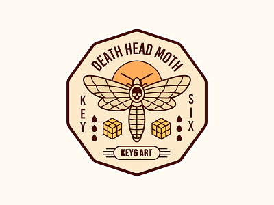 Death Head Moth Vintage Label death head moth graphicdesign key6art label logo logodesign popart retro vectorart vintage vintage art vintage label vintage logo
