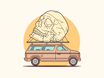 Skull Van Illustration car drawing graphicdesign illustration key6 art key6art popart skull van vectorart